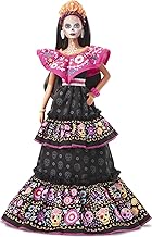 Barbie 2021 Dia De Muertos Doll (11.5-in) Wearing Traditional Embroidered Dress, Flower Crown & Calavera Face Paint, Gift for Collectors