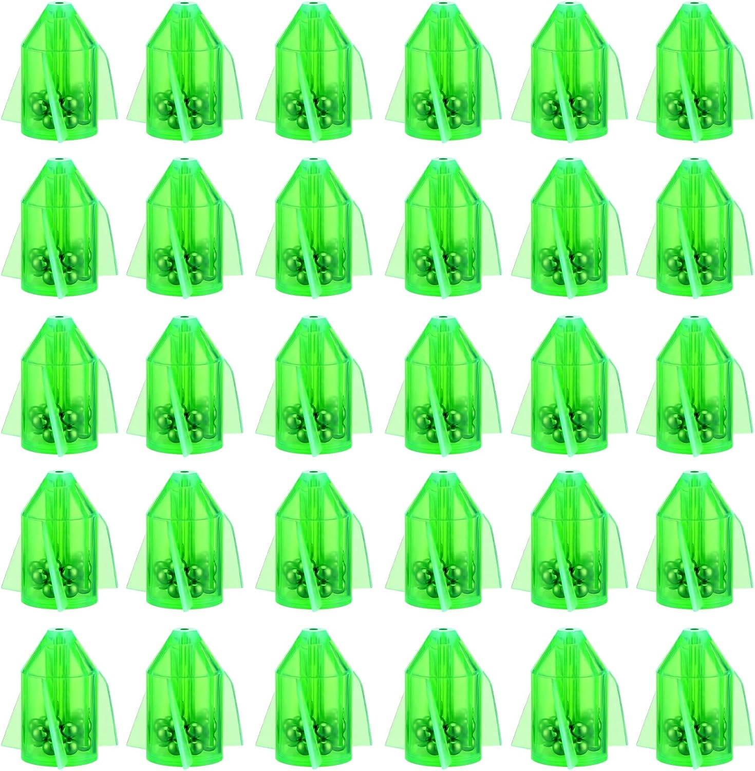 Gemscream 30 Pcs Catfish Rattles for Catfishing, Fishing Rattles with 15 Stainless Steel Beads, Rocket Shaped Inline Fish Attractor Fishing Tackle for Catfish Bass Pompano