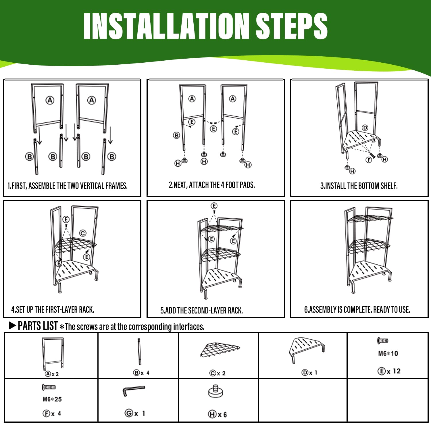 Organisateur d'outils de jardin avec crochets, étagère de rangement, rangement d'outils de jardin pour garage, abri de jardin, cour