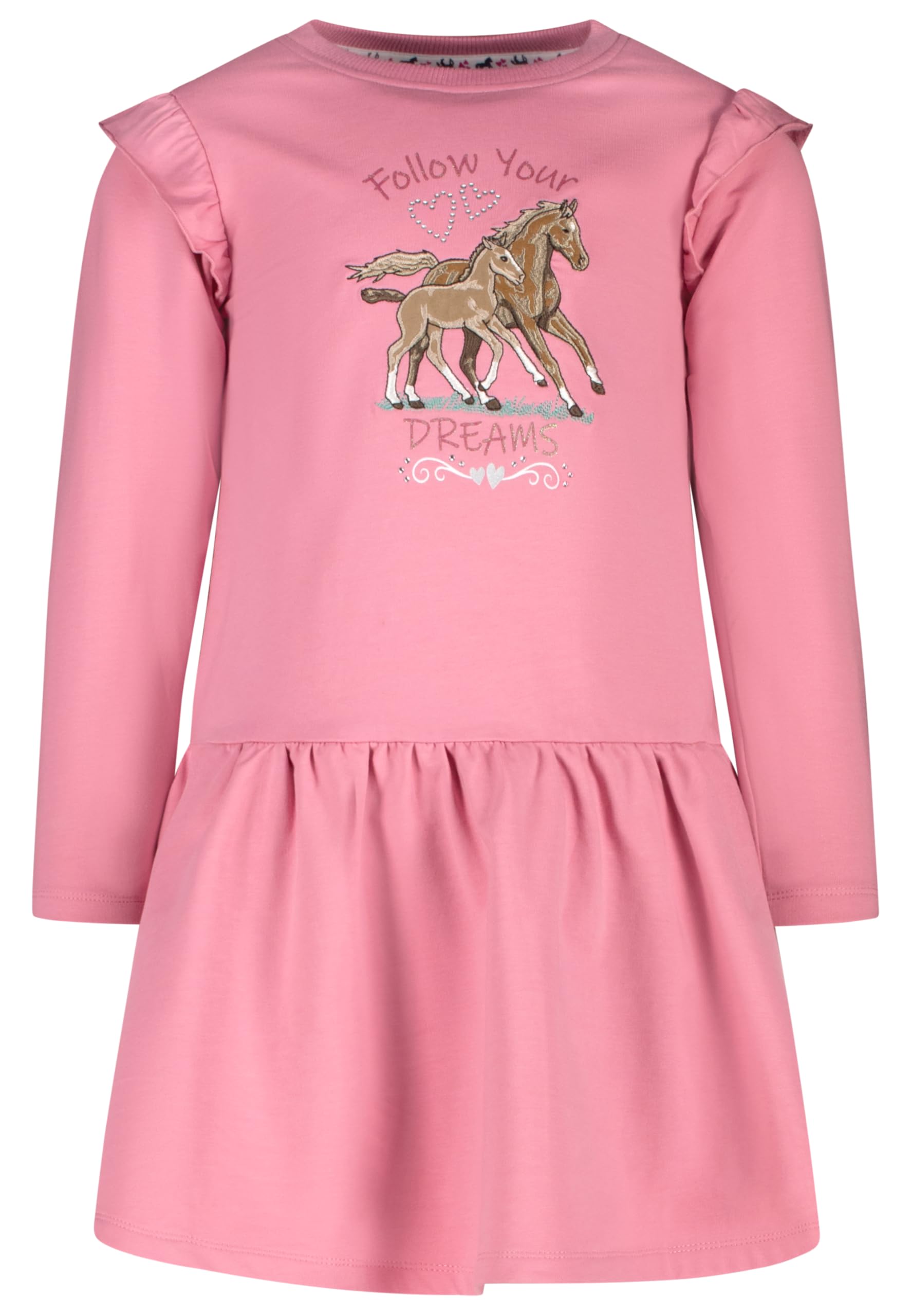 SALT AND PEPPER Mädchen Girls Sweat Dress Horses Kinderkleid