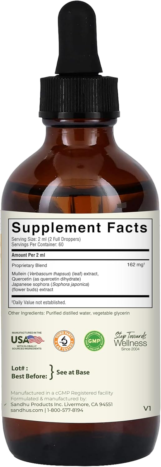 Sandhu's Mullein Drops for Lungs Bundle with Beetroot Powder Capsules | Supports Immune Health & Overall Wellness for Men & Women