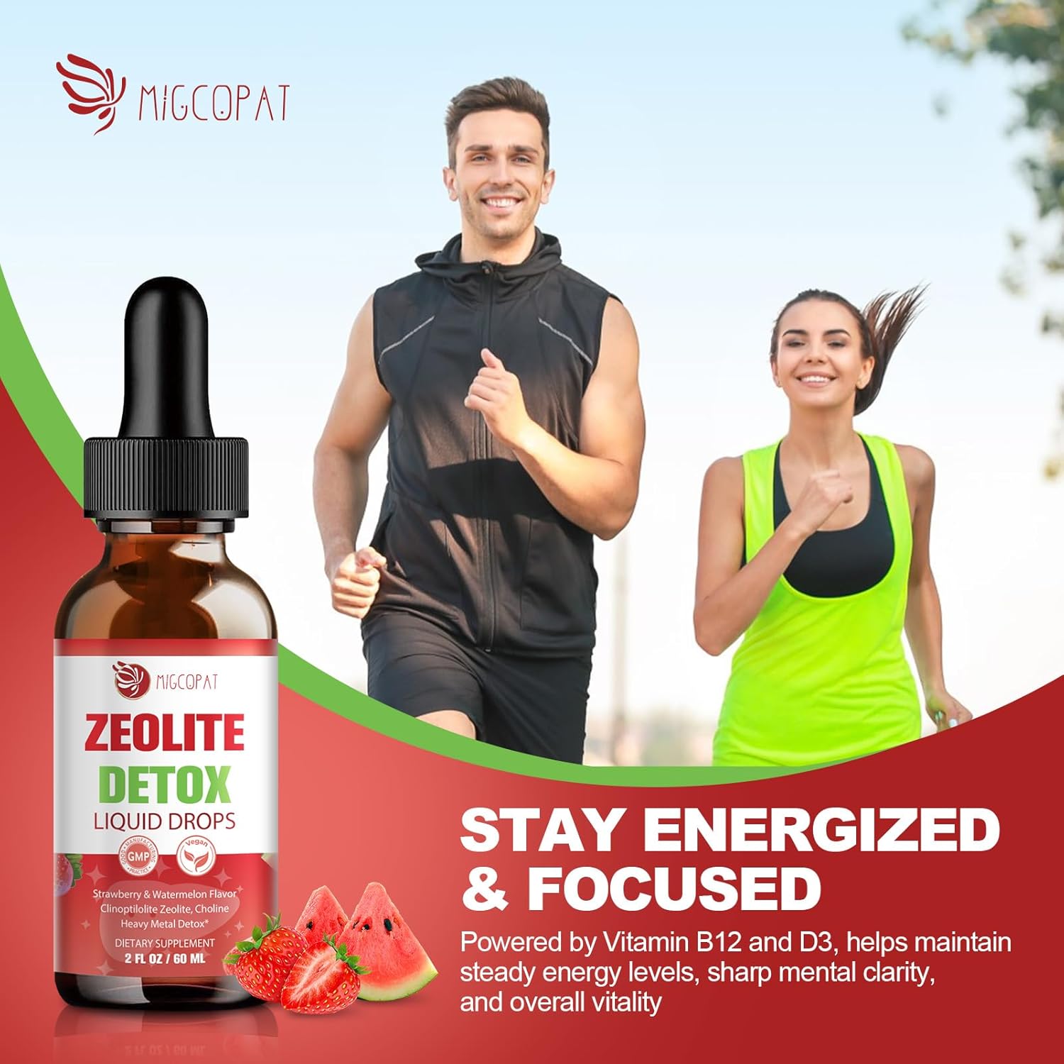 Zeolite Detox Liquid Drops with B12, D3 & Vitamin C – Pure Body Cleanse Support for Heavy Metals, Natural Zeolite Formula, Strawberry Watermelon Flavor, 60ml - Image 4