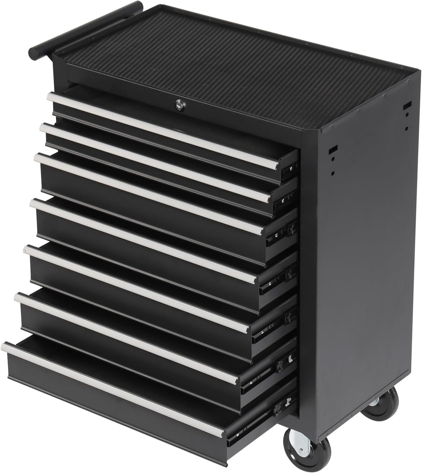 TAKUKA Tool Chest，7-Drawer Rolling Tool Storage Cabinet，Tool Box Organizer and Lockable Wheels，Metal Tool Cart for Warehouse Garage Workshop Repair Shop (Black, 7-Drawer)