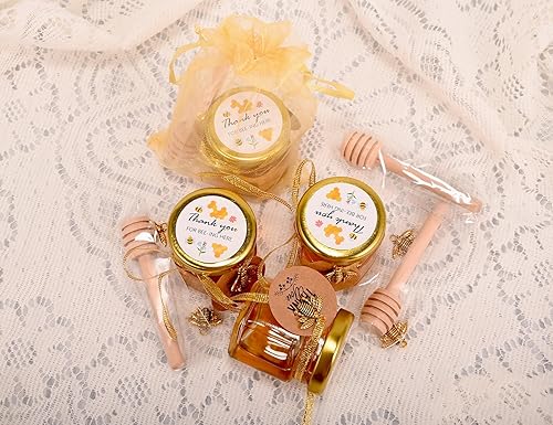 Miniatura 4 de Tarro pequeño de miel, mini tarros de miel con gotero, regalos de cristal para baby shower, recuerdos de fiesta y recuerdos de boda, recipiente