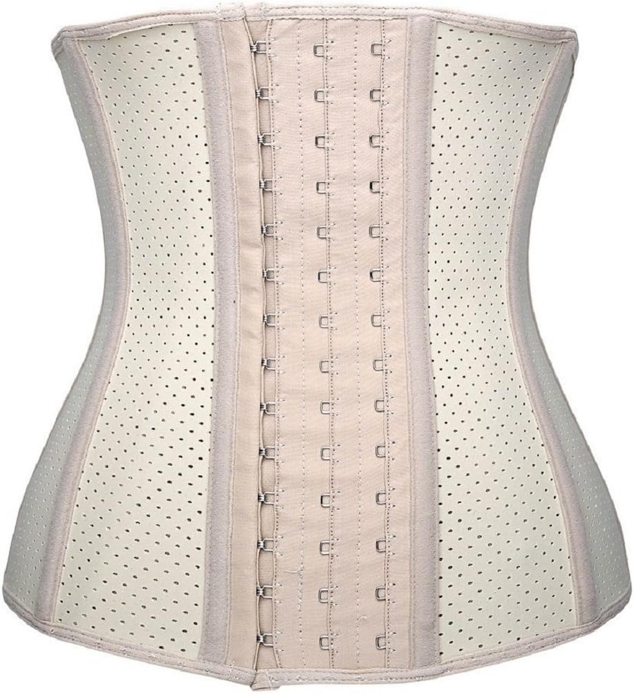 Latex Underbust Mesh Waist Training Corset Steel Boned Lingerie Slimmer Shapewear for Weight Loss,5XL,Cream