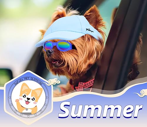 Miniatura 7 de Gorra de béisbol para perro, sombrero de sol para perros pequeños, medianos y grandes, sombrero de gato con agujeros para las orejas y correa para