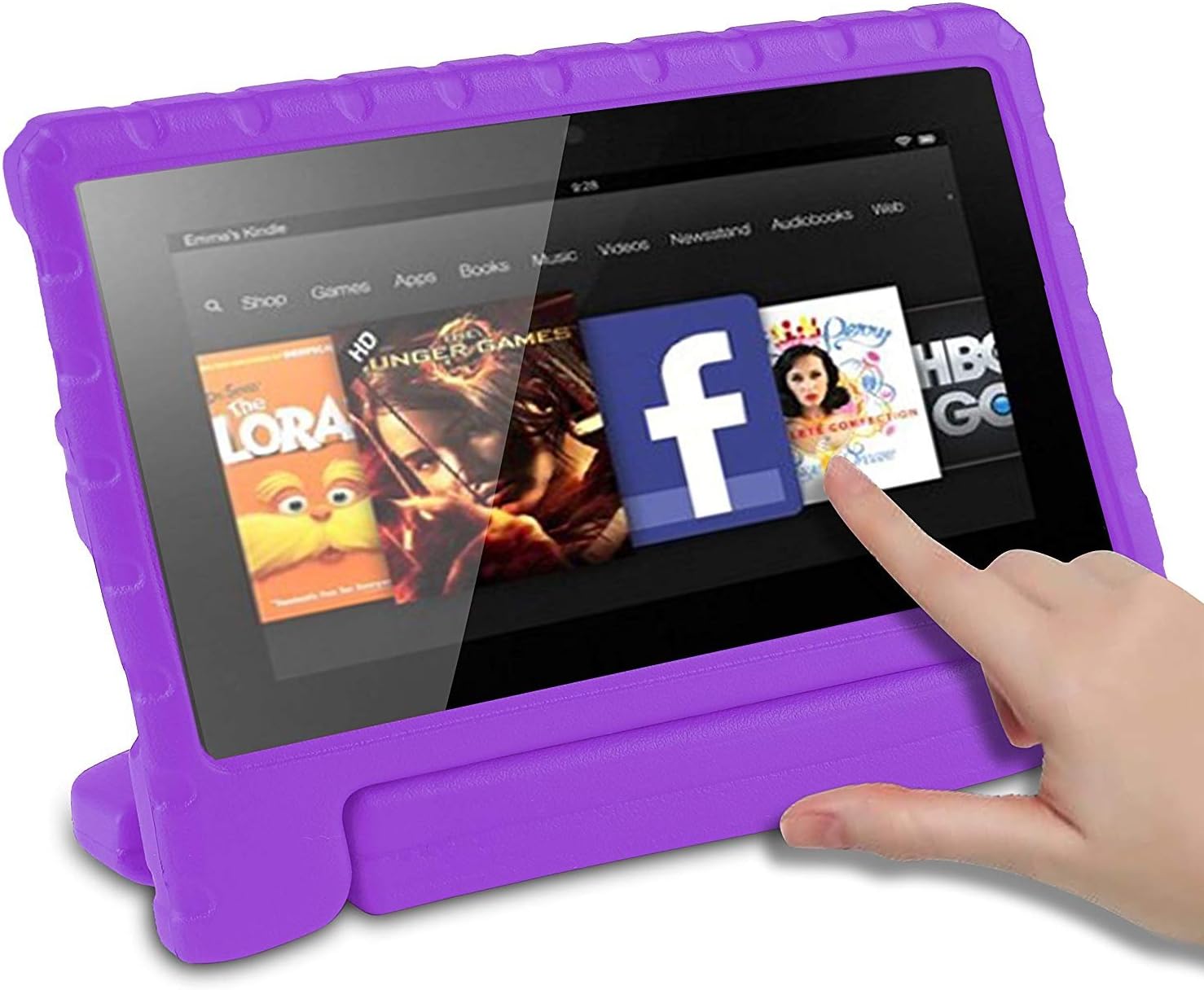CAM-ULATA Case for Samsung Galaxy Tab A 7.0 for Kids, CaBesty Shockproof Handle Light Weight Children Sturdy Protective Stand Cover Case for Samsung Galaxy Tab A 7-Inch Tablet 2016 Release,Purple