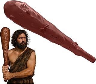 Nicky Bigs Novelties Deluxe Giant Hollow Caveman Club Prop - Large Cave Woman Bat Fake Jumbo Weapon - Adult Cosplay Halloween Costume Accessory, Brown, 25 inches long