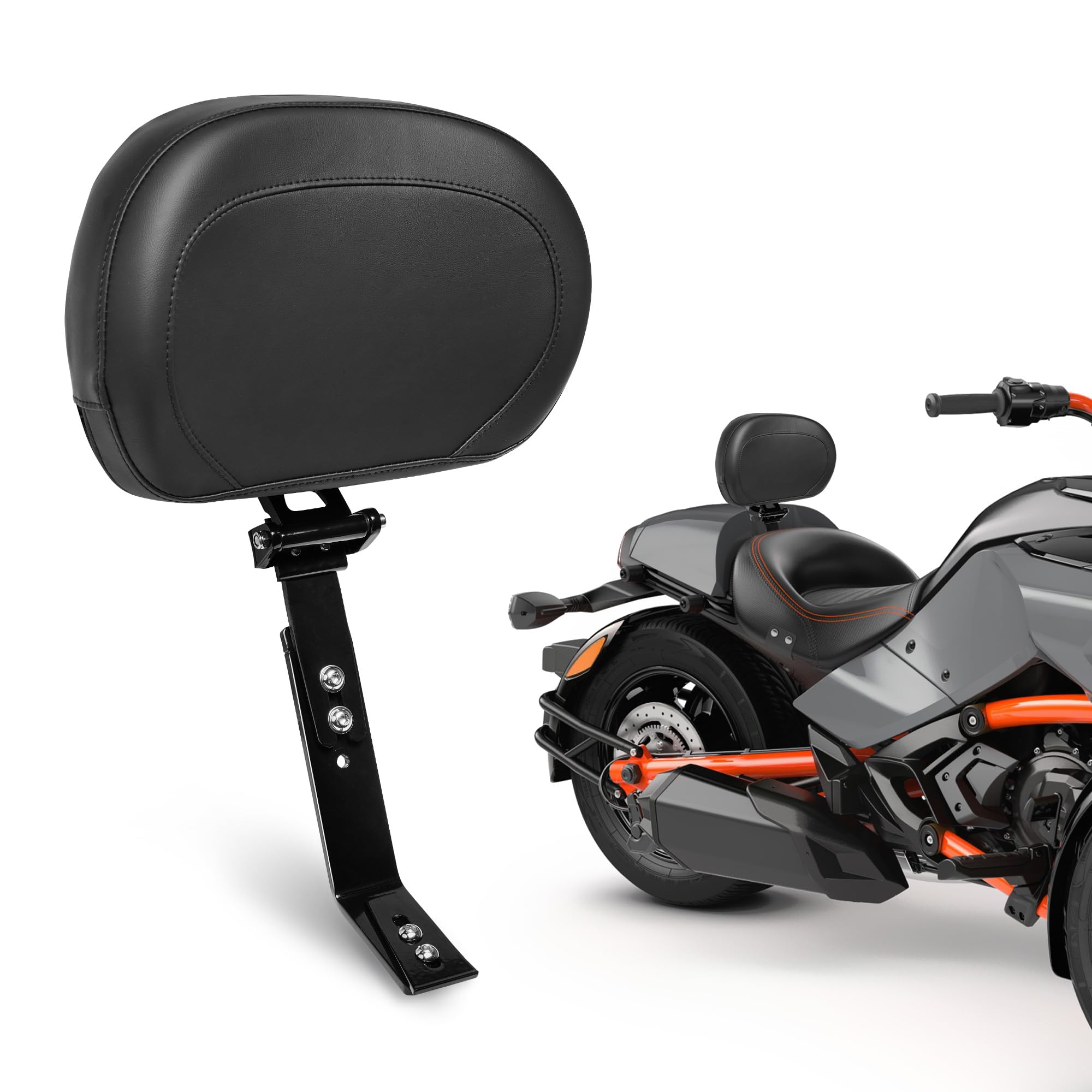 Adjustable Driver Backrest Mount Kit with Storage Pouch Fit for Can-AM Spyder F3 (2015-2023) & F3-S (2015-2025) & F3-L (2016-2025) & F3-T (2016-2025)