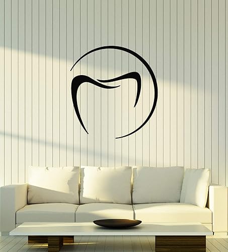 Vinilo adhesivo de pared para dientes sanos, clínica, cuidado dental, oficina, clínica, decoración grande (g1715), color negro