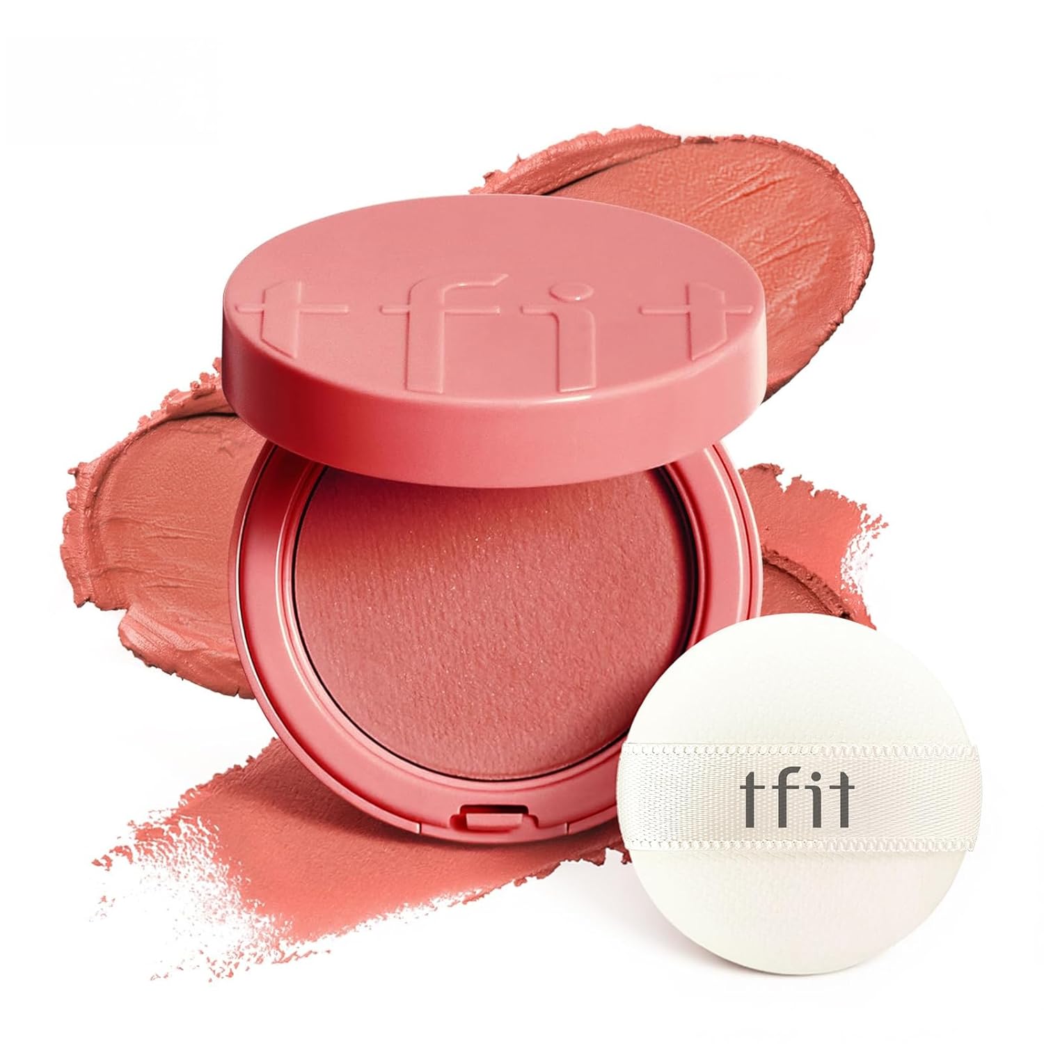 Fluffy Velvet Cushion Blush for Korean Dewy Glow | Buildable, Blendable Cream Texture | Mini Blush for Cheeks | Tar Pigment-Free (N02 Fig Nude, 0.1 Oz | 4g)