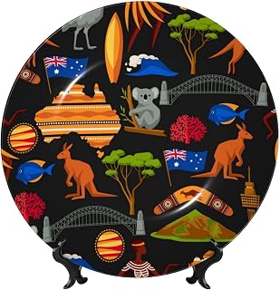 Australian Kangaroo And Koala Bear Imitation Bone China Decorative Panel, Suitable For Home Decoration Mural Decoration, Unique Gift Creativity