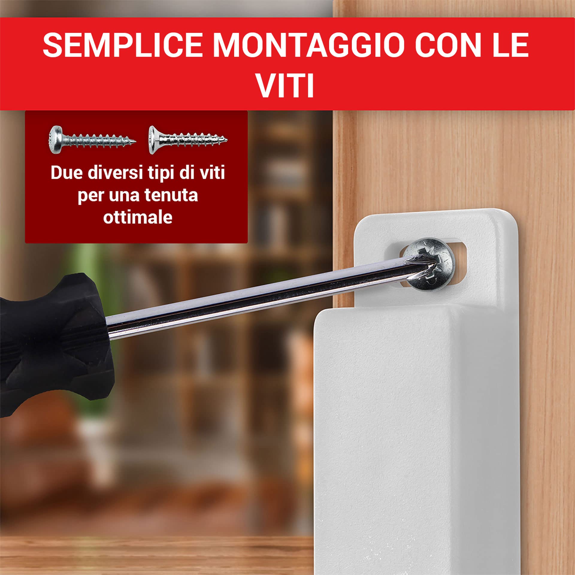 LouMaxx Calamita per Mobili - Chiusura Magnetica forte - Forza di tenuta 4kg - Set di 10 in bianco - Serratura Magnetica – per Porte, Mobili, Cassetti