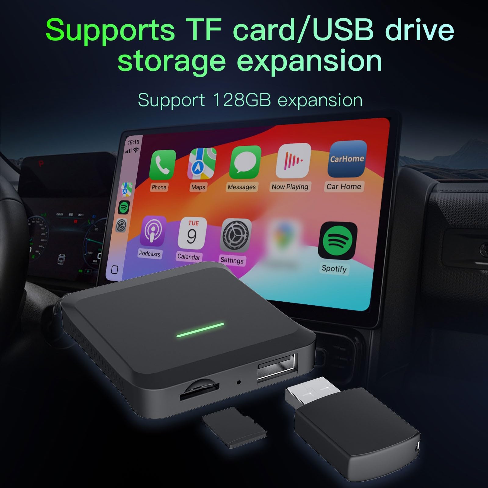 ZYWUOY Wireless per Carplay per Android Adattatore Auto, AI Box per Auto Wired, 4GB+32GB per Android 13