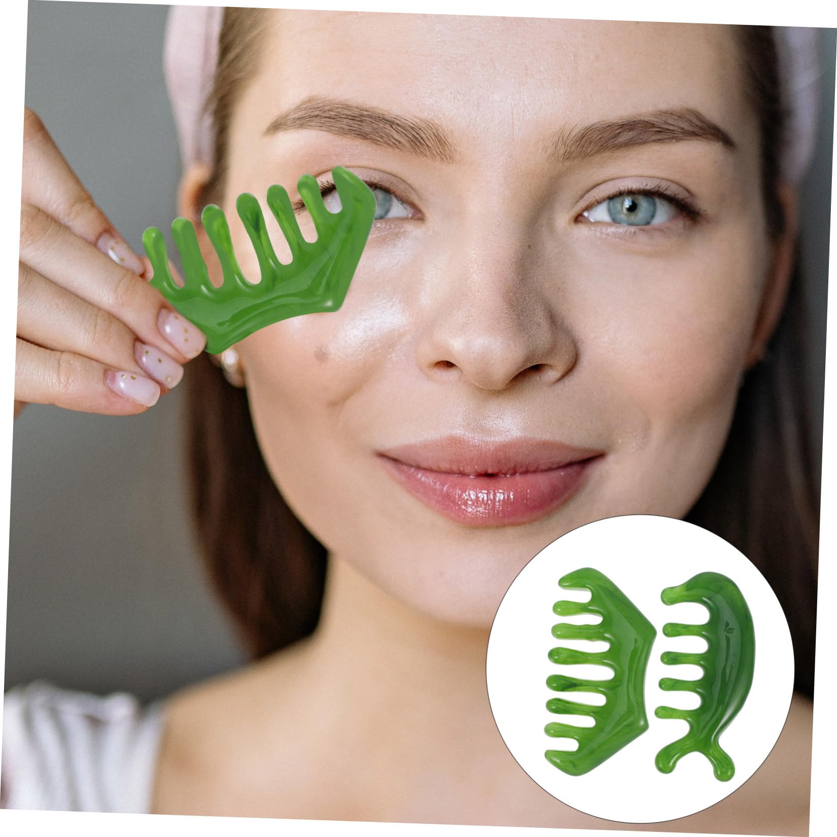 Peine De Masaje Para El Cuero Cabelludo Peine De Dientes Anchos Cepillo De Masaje Para El Cuero Cabelludo Masajeador Graso Para El Cabello 2 piezas x 4