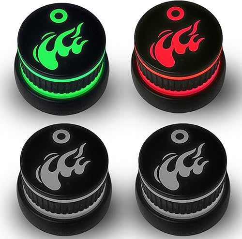FIREACOKE Perillas de control LED para parrilla, paquete de 4 perillas de repuesto estilo llama para parrillas de gas, se adapta a vástago de