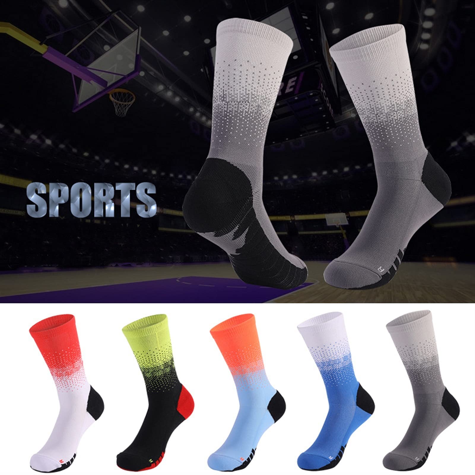 Los Hombres Espesan los Calcetines de Baloncesto de élite Ciclismo de Toalla de algodón Inferior Deportes al Aire Libre Hombres Corriendo Calcetines Senderismo