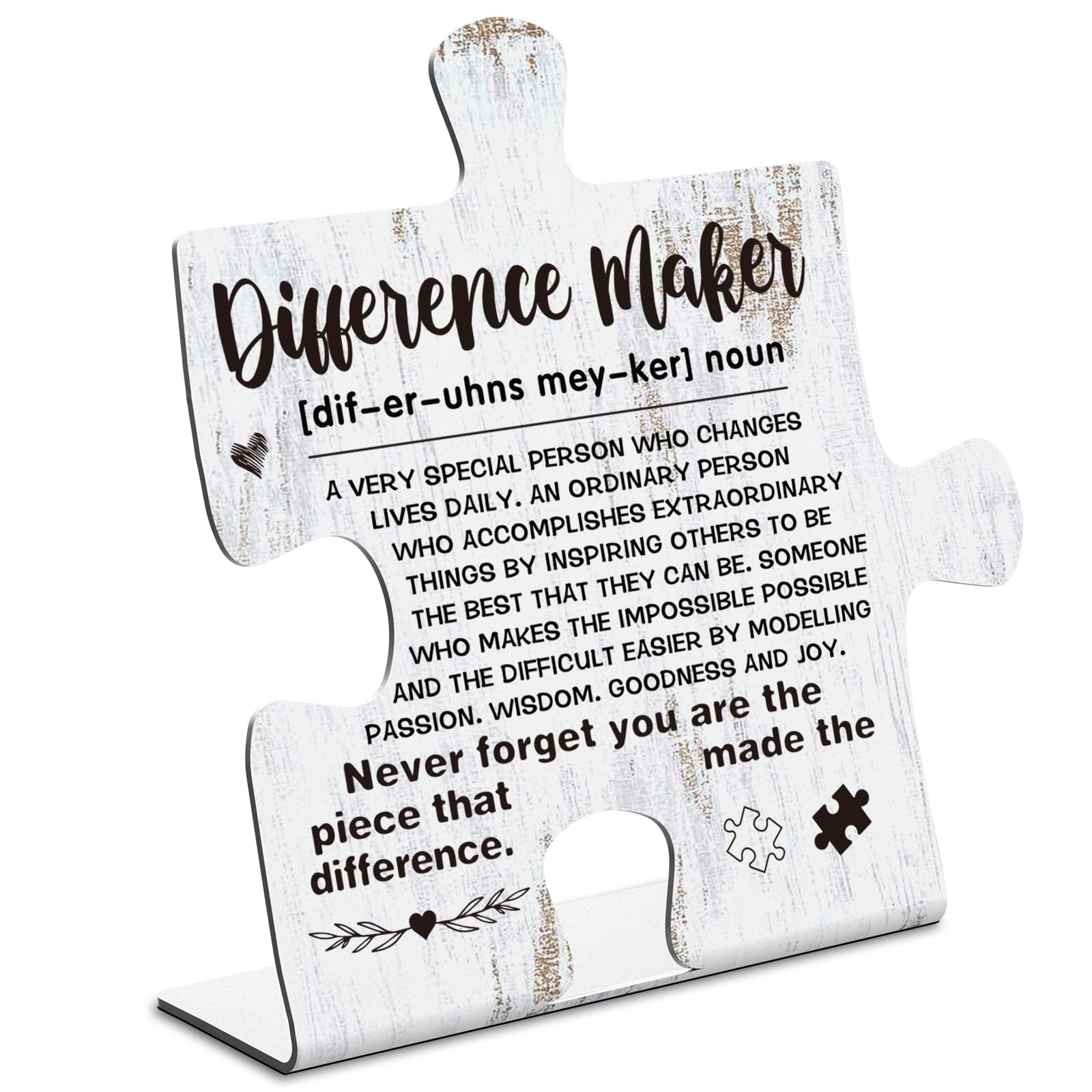 Difference Maker Desk Sign - Thank You Appreciation Gift For Coworkers, Teachers, Mentors & Leaders - View #11