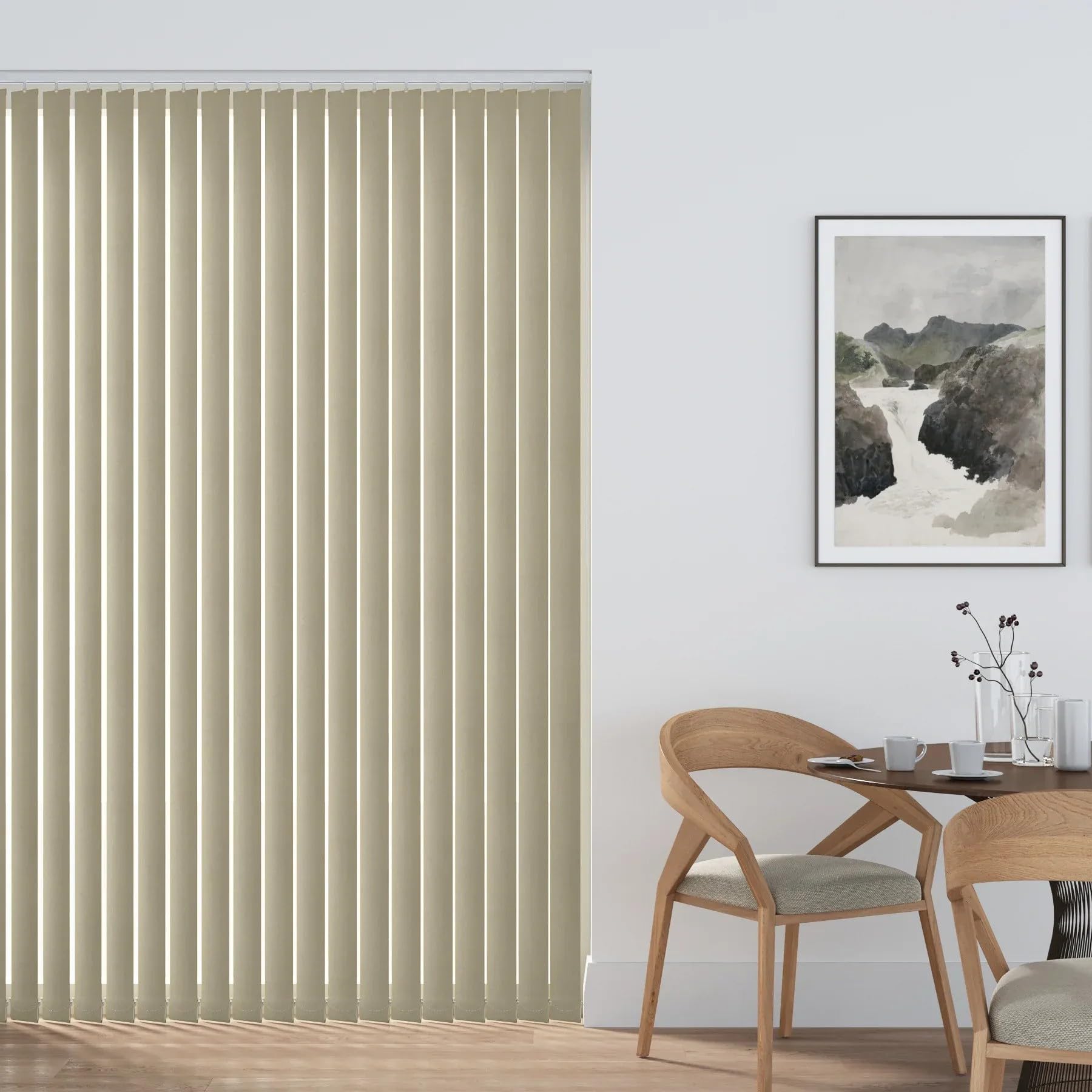 Premium Made to Measure Custom Vertical Blinds - Sunrise - Complete Set with Vertical Blind Slats & Rail (Upto 100cm Wide X Upto 130cm Drop)