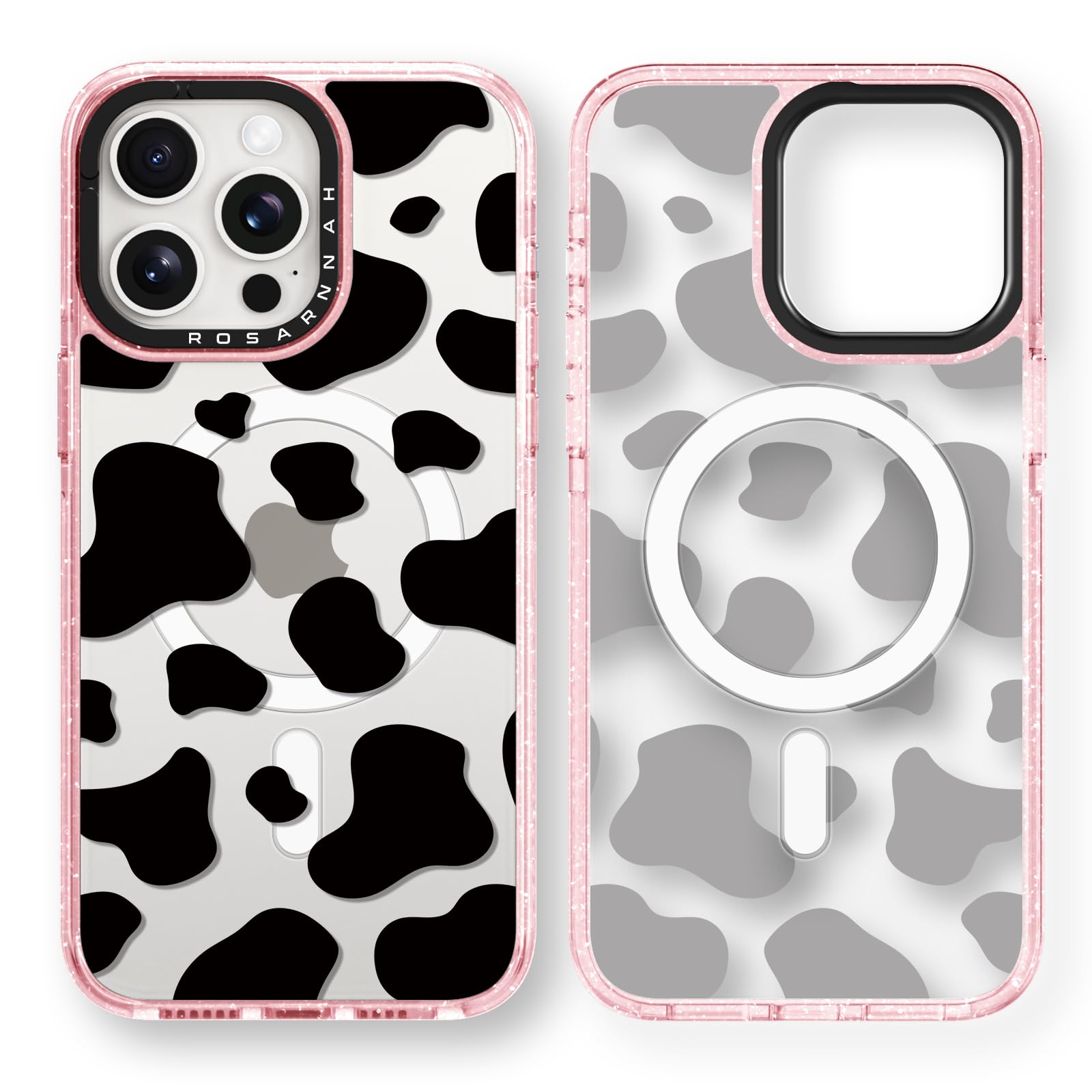 Rosarnnah for iPhone 14 Pro Max Case Cute - Compatible with Magsafe - Durable Shockproof 6.6 ft Drop Impact Phone Case - Funny Milk Cow Print Design (
