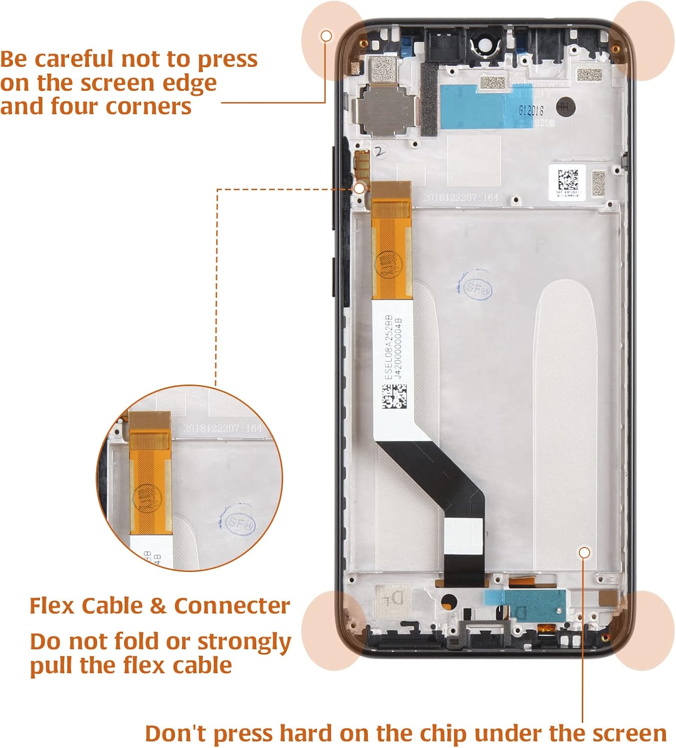 for Xiaomi Redmi Note 7/7 Pro Screen Replacement Touch Digitizer 6.3 inch M1901F7G,M1901F7H,M1901F7I,M1901F7S LCD Display Full Assembly Repair Kits,with Tools(Black with Frame)