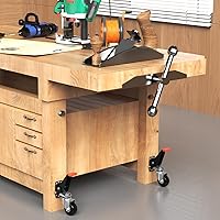 Vista 7 de SPACEKEEPER Juego de ruedas retráctiles para banco de trabajo, 720 libras, ruedas giratorias de banco de alta resistencia, ruedas retráctiles