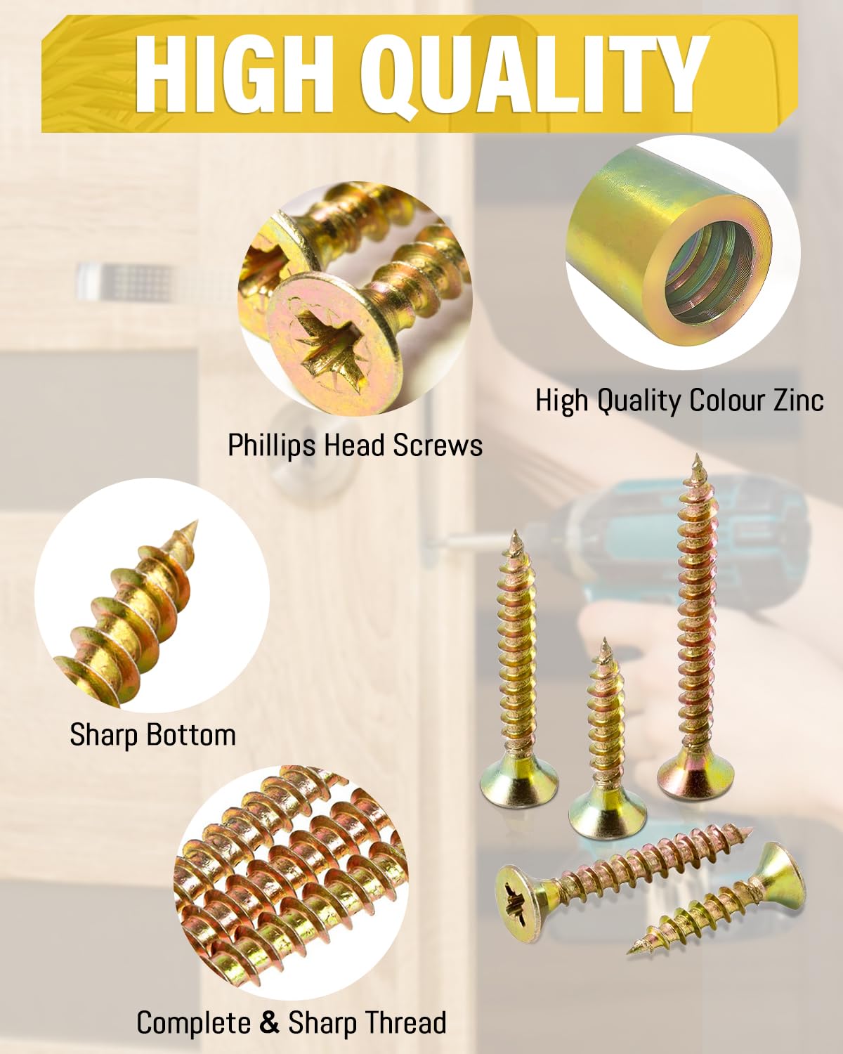 50 Viti Torx Per Legno Nero M5x20 Mm - Acciaio Inox A2, Testa Svasata, Filettatura Completa, Per Truciolato E Lavori Fai Da Te - Foto 7