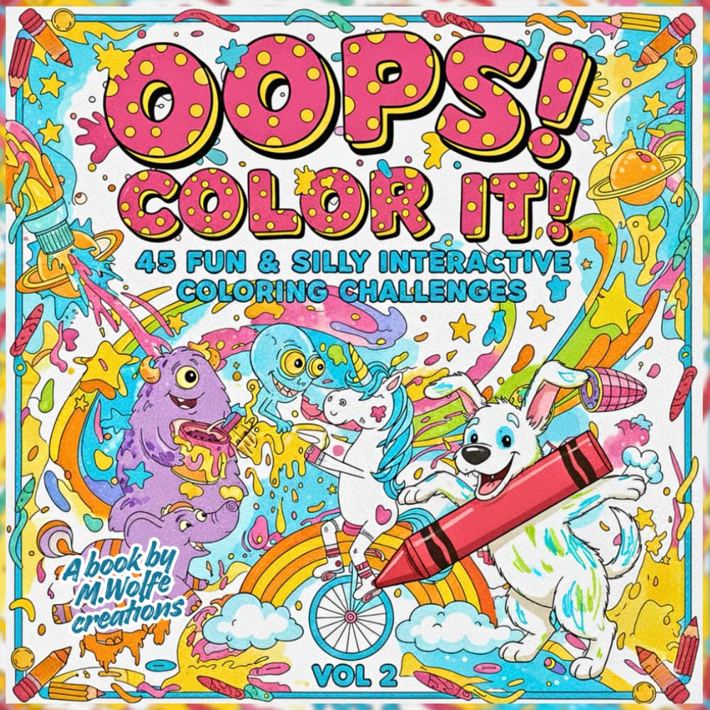 Oops! Color It! – Volume 2: 45 Fun & Silly Interactive Coloring Challenges: Draw, Doodle, Imagine & Break the Rules – A Funny Relaxing Coloring Book for Teens & Adults