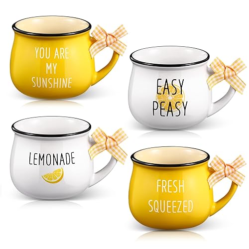 Patelai 4 Pcs Lemon Cups Mini Coffee Mug 5 oz