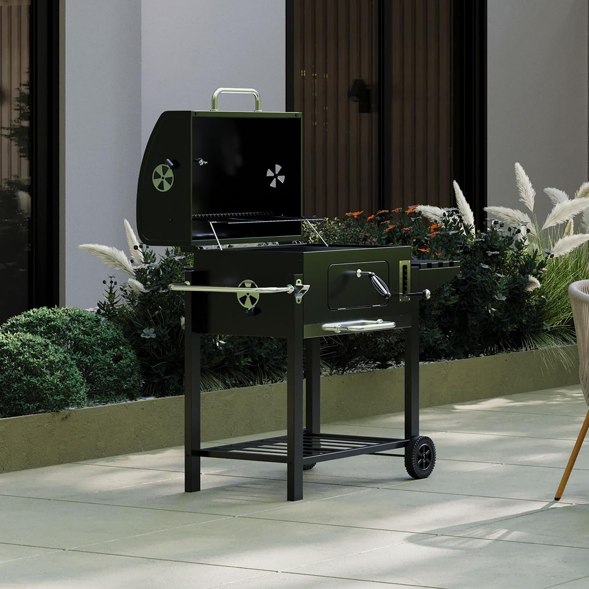 Charles Bentley American Large Portable Grill Charcoal Bbq 60X 45Cm Cooking Area