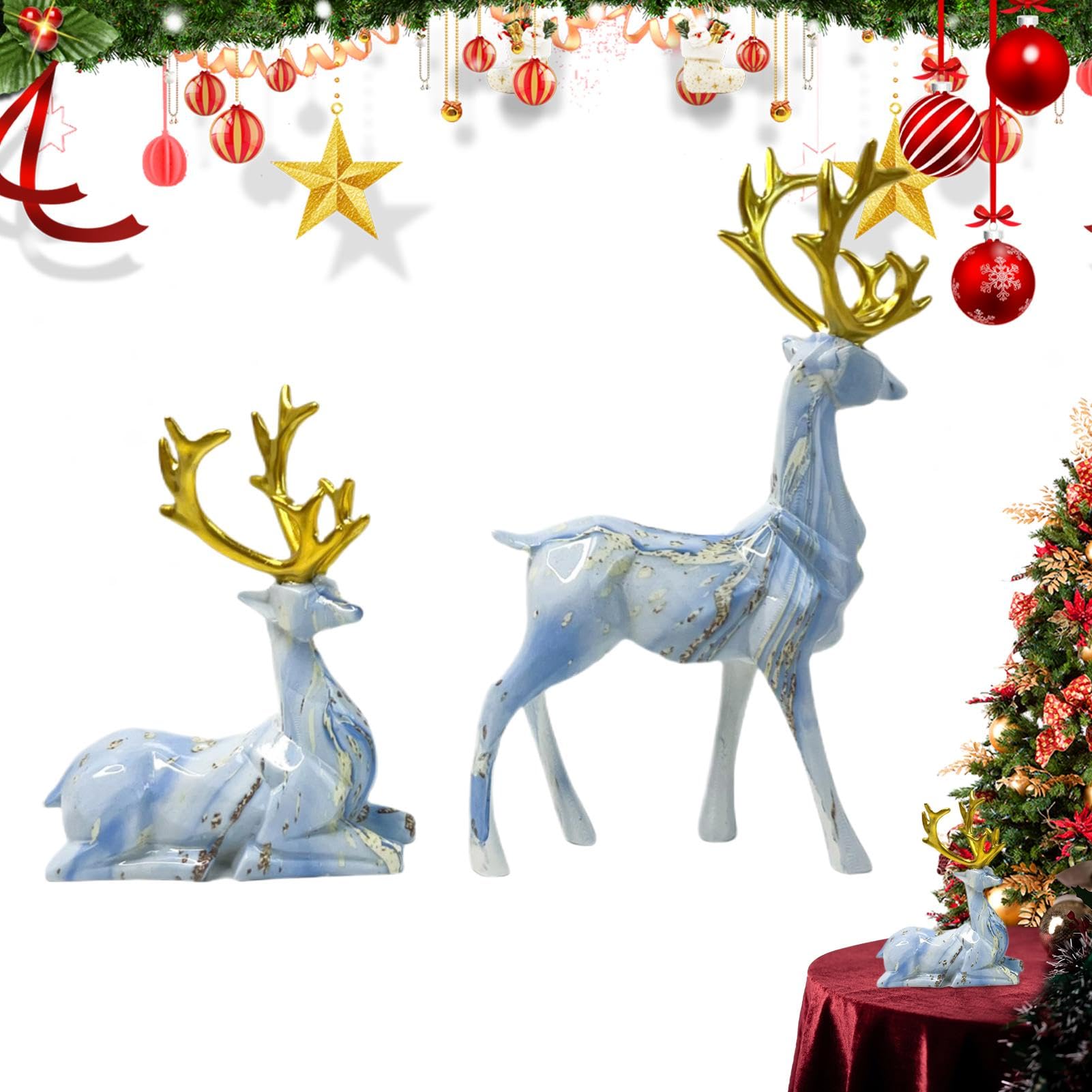 クリスマス装飾 鹿の模様の大人 クラフトクリスマス鹿像フィグリン