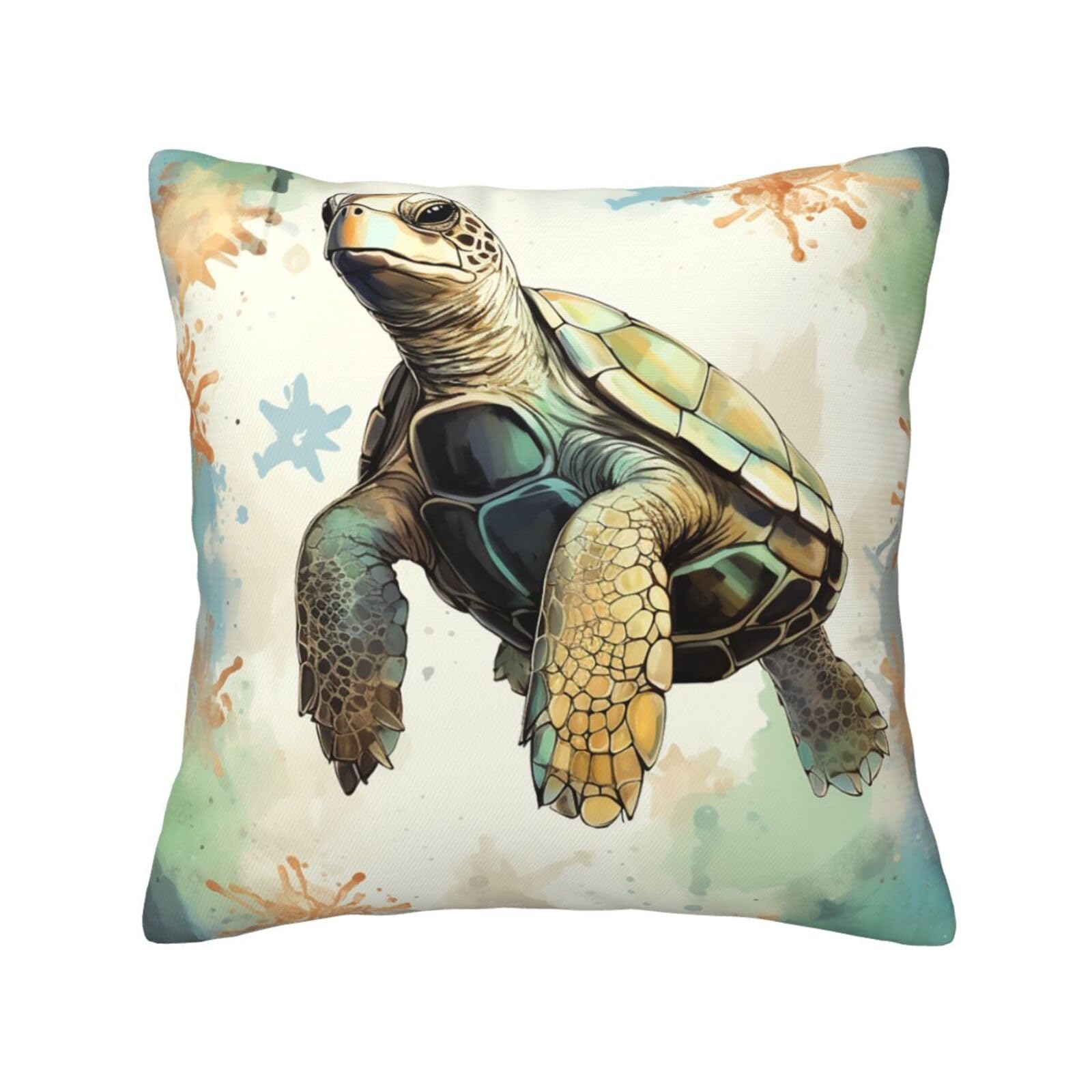 FodPand Turtle Write Throw Pillow Covers 12"X12" Super Soft Cozy Pillows Case Morden Decorative Cushion Cover for Sofa Couch Bed Home Decor