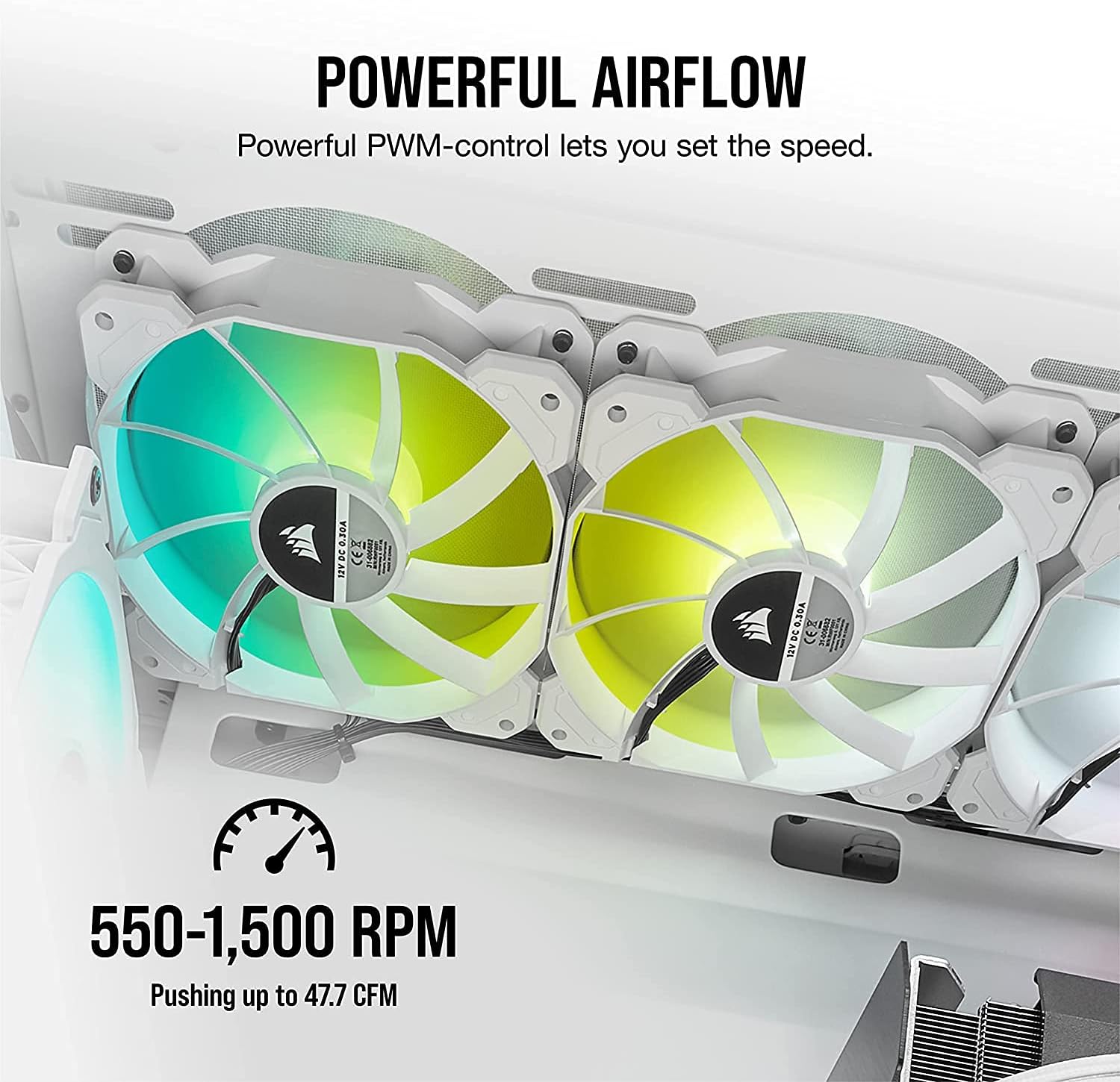 CORSAIR iCUE SP120 RGB Elite Performance 120mm White PWM Triple Fan Kit with iCUE Lighting Node : Electronics
