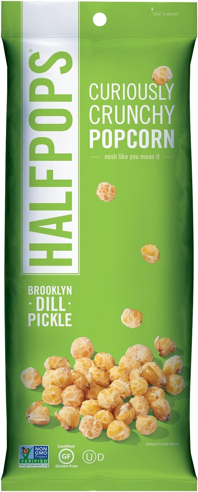 Halfpops Popcorns, Brooklyn Dill Pickle, 4.5 Ounce (Pack of 12)