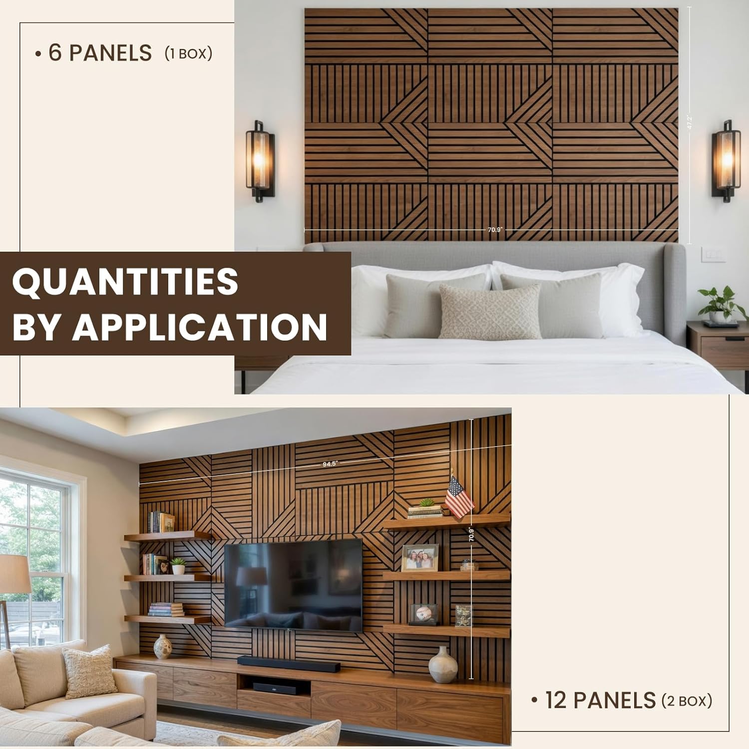 Acoustic Wall Panels 6-Pack 24x24 Inch, Neutral Decorative Sound Dampening Acoustic 6x4 Panels, High Density Sound Absorbing for Studio Office Home, covering up to 23 sq ft