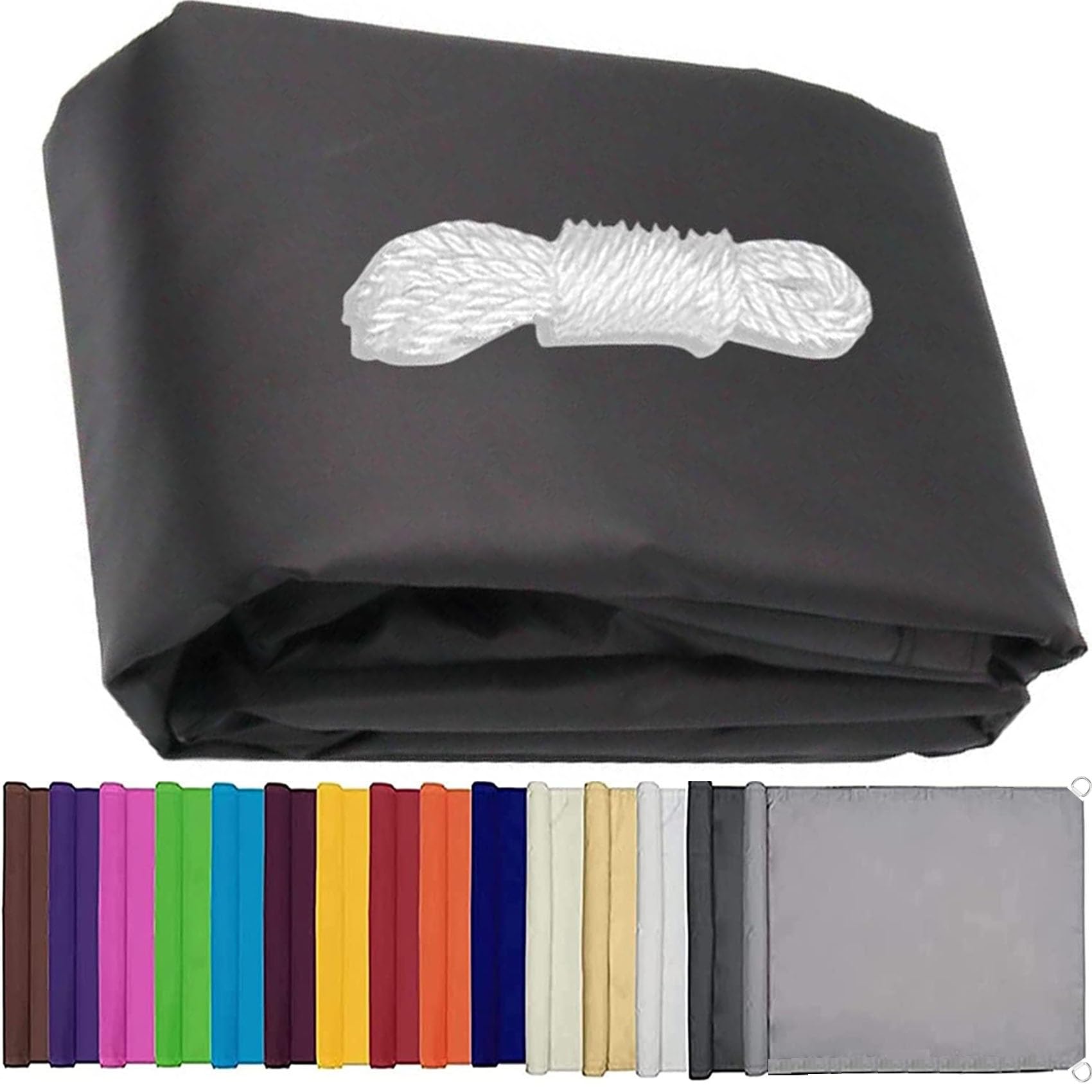 Voile d'ombrage extérieur anti-UV gris foncé 2.5x4.5 m pour patio et piscine