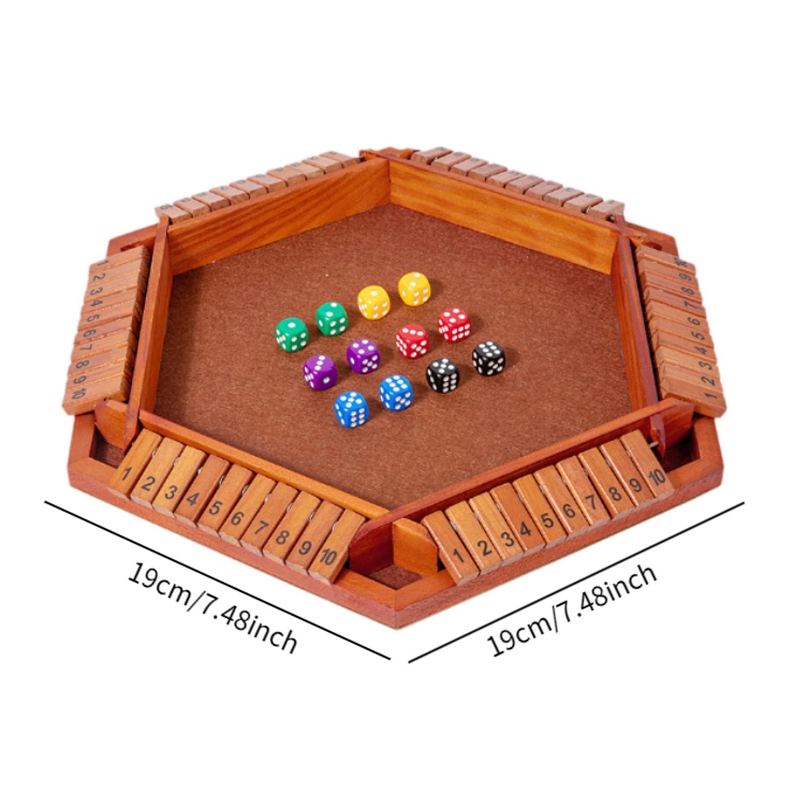 Juego de Mesa de Dados, Juguetes Educativos, Juego de Matemáticas de Mesa de Madera, Juego de Dados de Madera para Pub, Fiestas, Picnics, MarrÓn