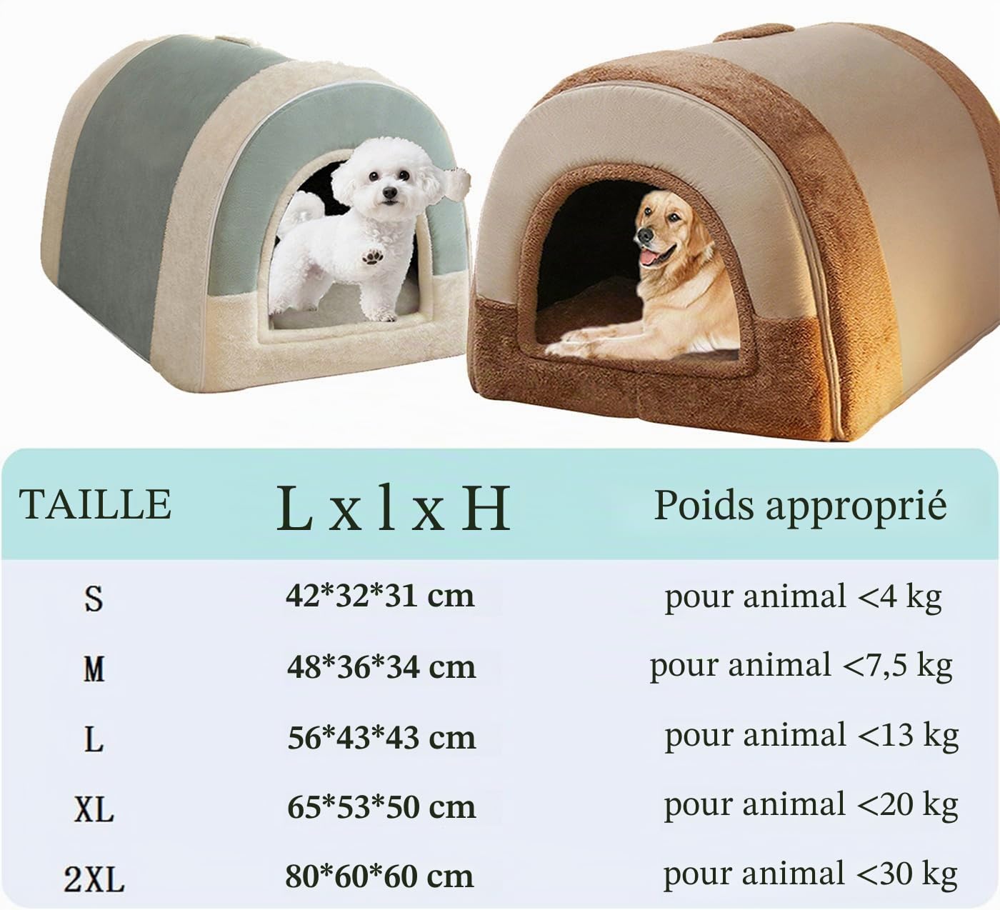 Lit XL/XXL pour Chien 2 en 1 Moelleux Maison pour Chiens de Grande Taille, Niche Intérieure de Luxe avec Poignée Lit Anti-anxiété pour Chiens et Chats Lits Apaisants Chauds pour Chiens de