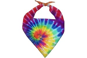 Tie-Dye Rainbow Spiral 70s Dog Costume Bandana