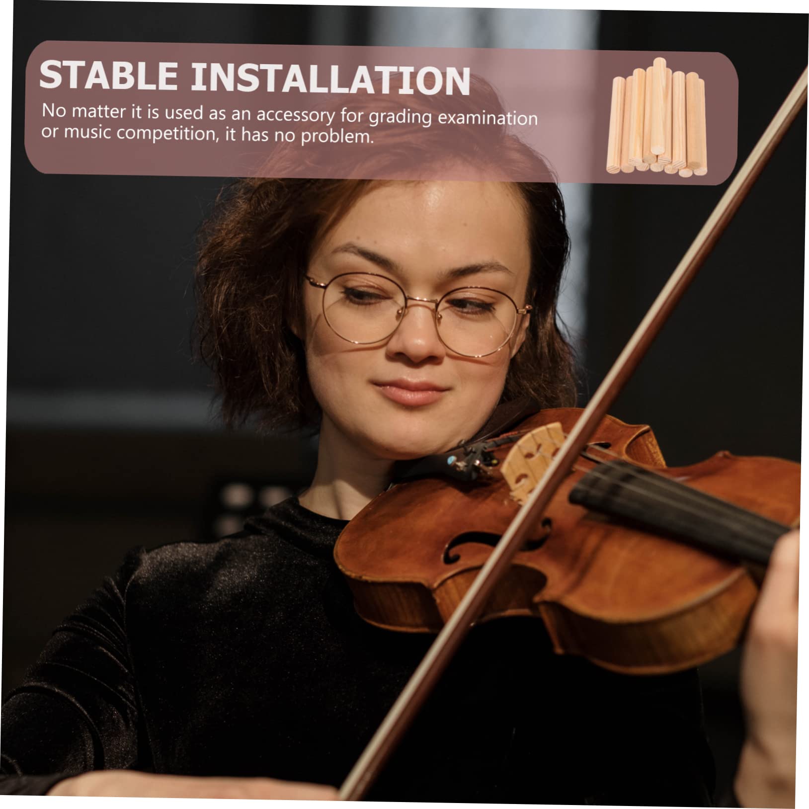 Sosoport 12Pcs Violin Sound Posts Natural Durable Accessory for String Instruments Easy Installation Replacement for Music Competitions and Grading Exams