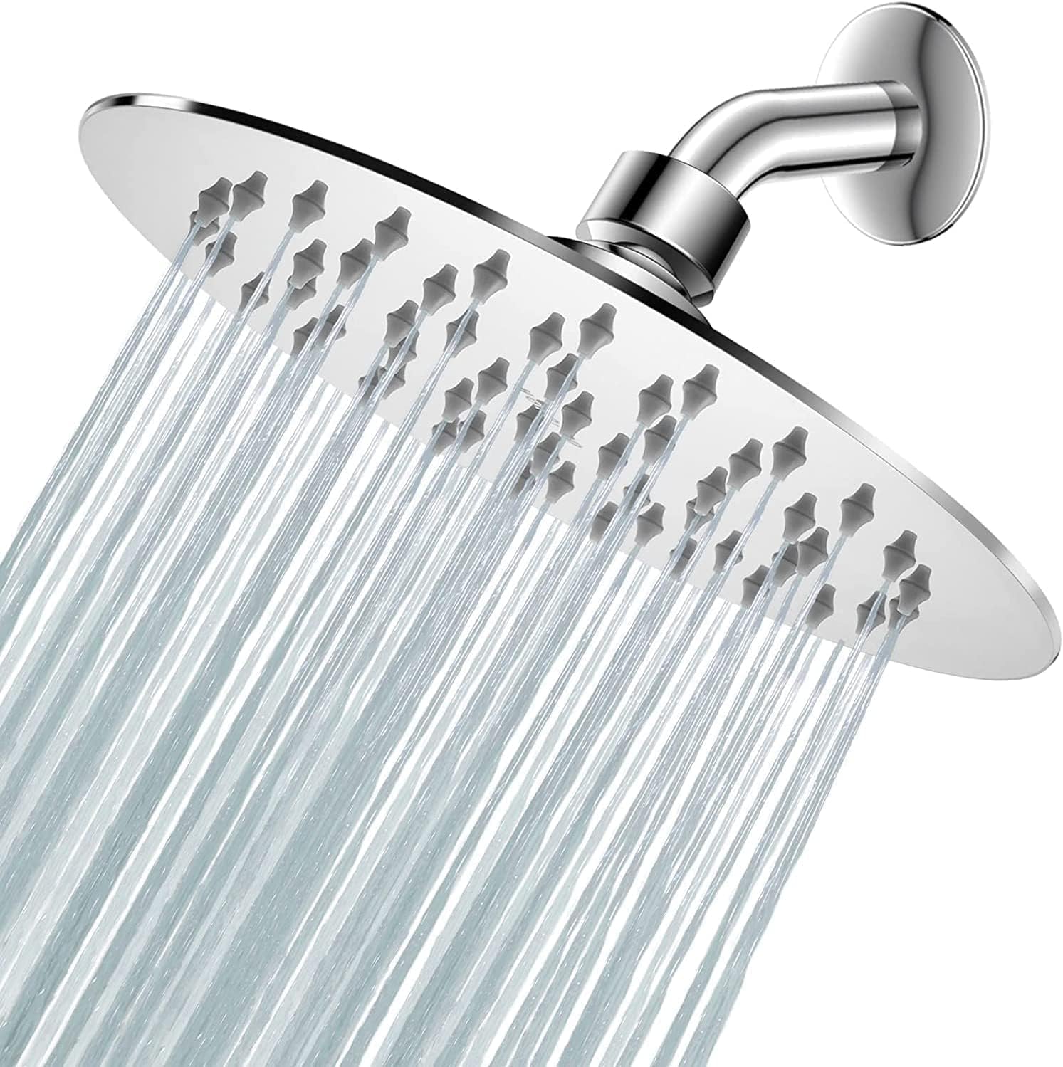 Uplayteck High Pressure Rain Shower Head 6" Rainfall Adjustable Fixed Shower Head High Flow Made