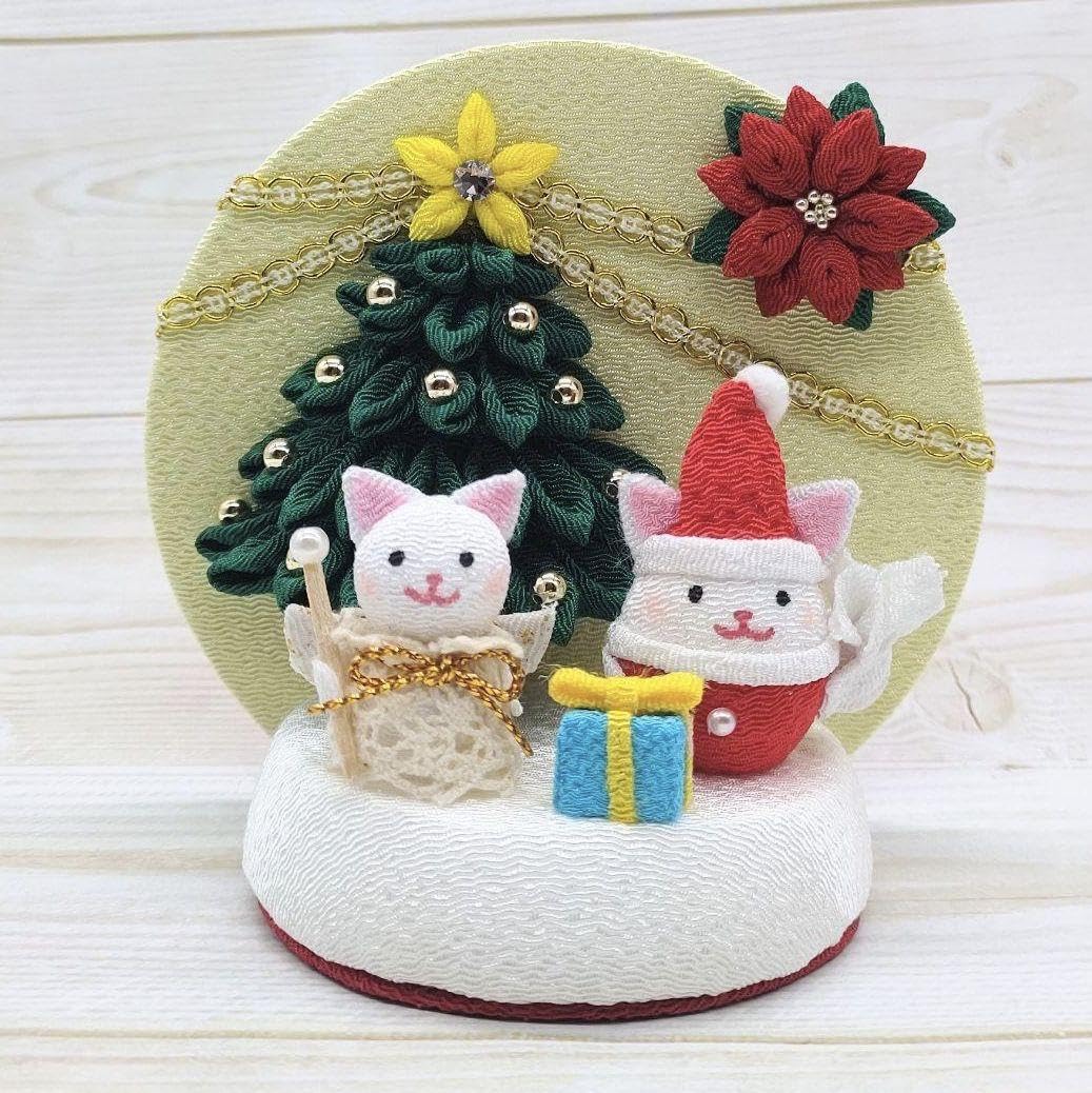 Amazon.co.jp: つまみ細工 ちりめん サンタクロース クリスマス ツリー