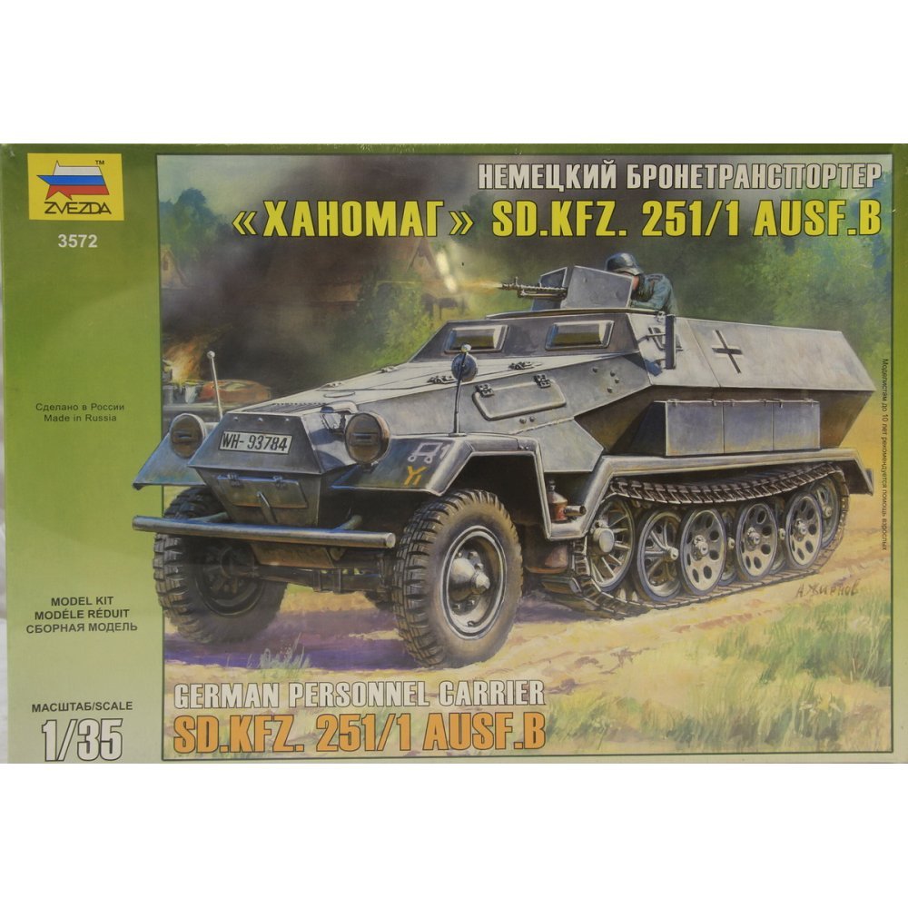 Zvezda 500783572 - Modellino veicolo speciale della seconda guerra mondiale Hanomag 251/1 modello B, scala: 1:35