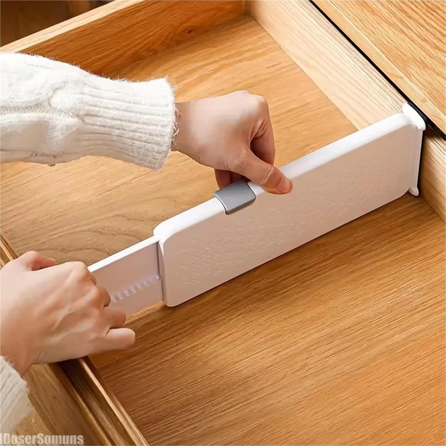 2 Pcs Drawer Storage Divider Removable Telescopic Free Standing Kitchen Baffle Finish Adjustable Length For Clothes(L)