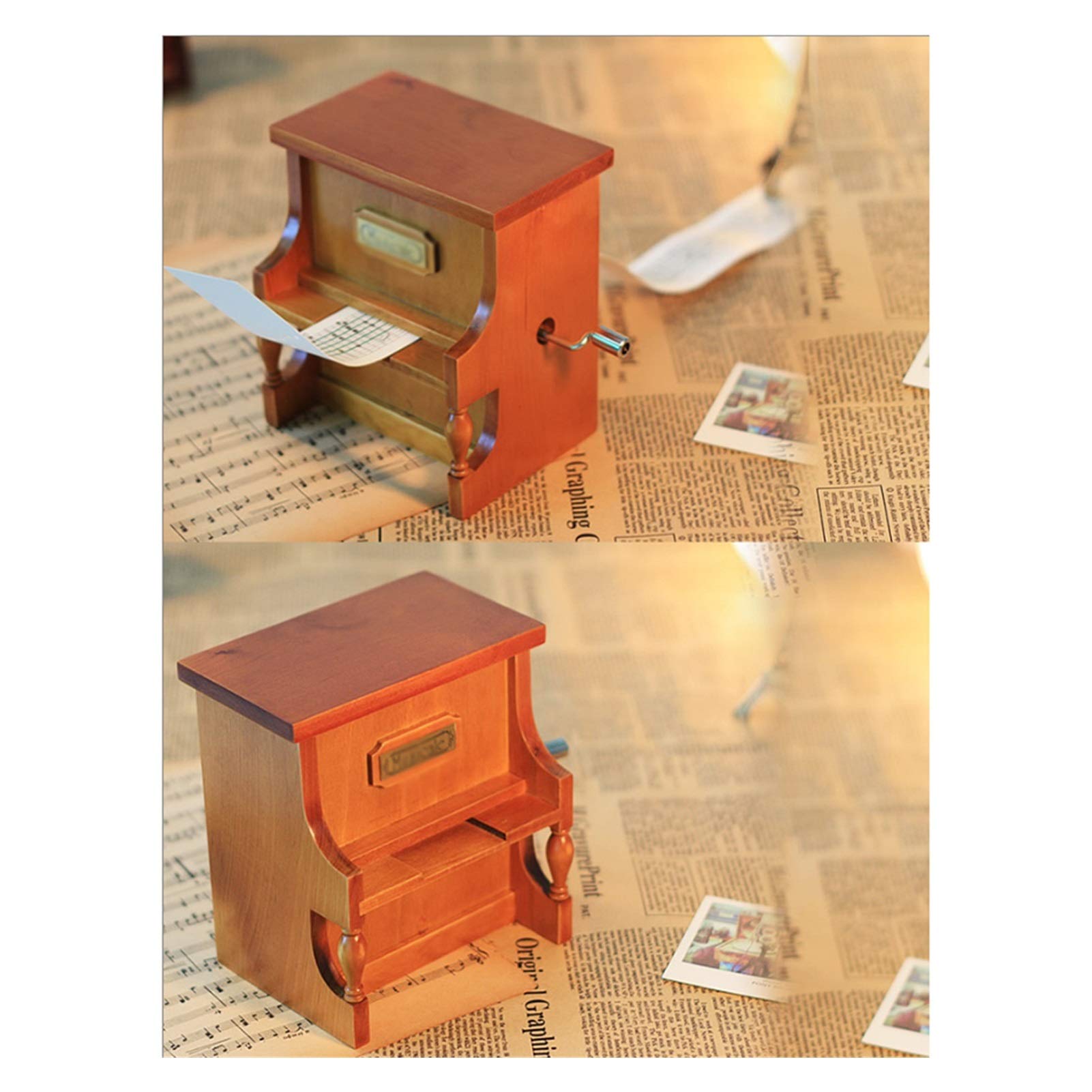 Caja de música de madera para decorar el salón o dormitorio