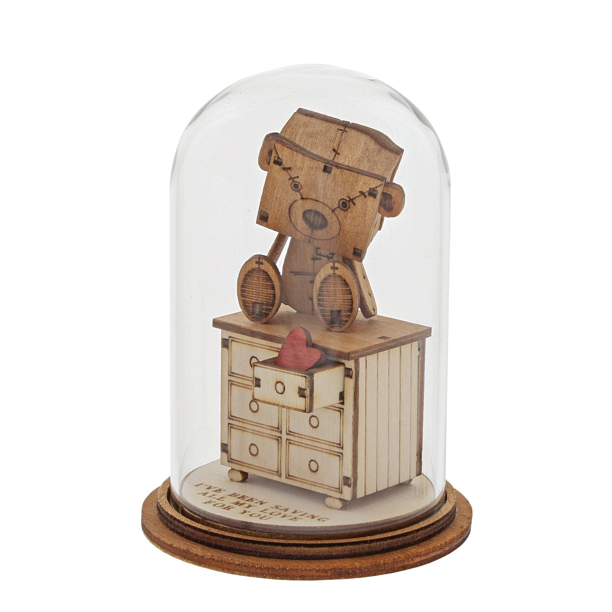 Kloche A30276 Ornamento 'Save All My Love' | Vetro Con Base In Legno Sostenibile | Decorazione Romantica Per La Casa, Regalo - 2