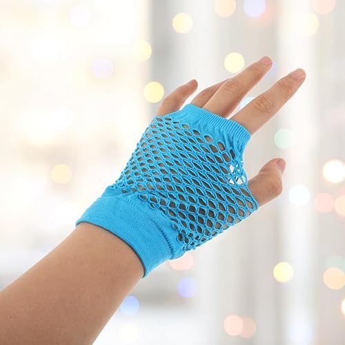 Miniatura 4 de LOGOFUN 80s Retro Party Accessories Lace Headband Neon Earrings Fishnet Gloves for Halloween Costume