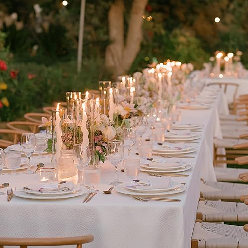 Miniatura 4 de Portavelas de huracán, cubiertas de cilindro engrosadas, 4 unidades, portavelas de cristal, para mesa de comedor de boda