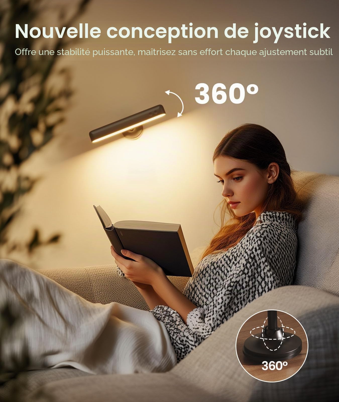 PopoIron Appliques Murales LED Rechargeables 7500mAh, Télécommande, 3 Couleurs, Lampe Murale Sans Fil, Rotative 360°, Intensité Variable, 15 Couleurs RVB