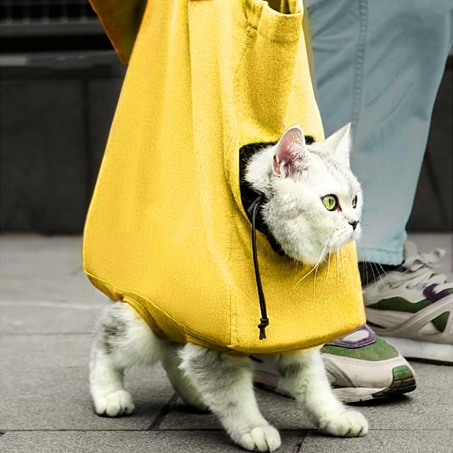 Foto 3 de 8 de Bolsa de transporte para perros pequeños, bolsa de transporte para gatos, transpirable, resistente al viento